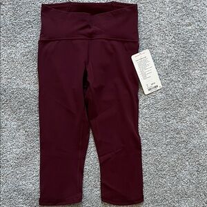 Lululemon Maroon Train Times Crop